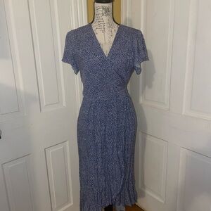 Chic Blue Floral Midi Dress